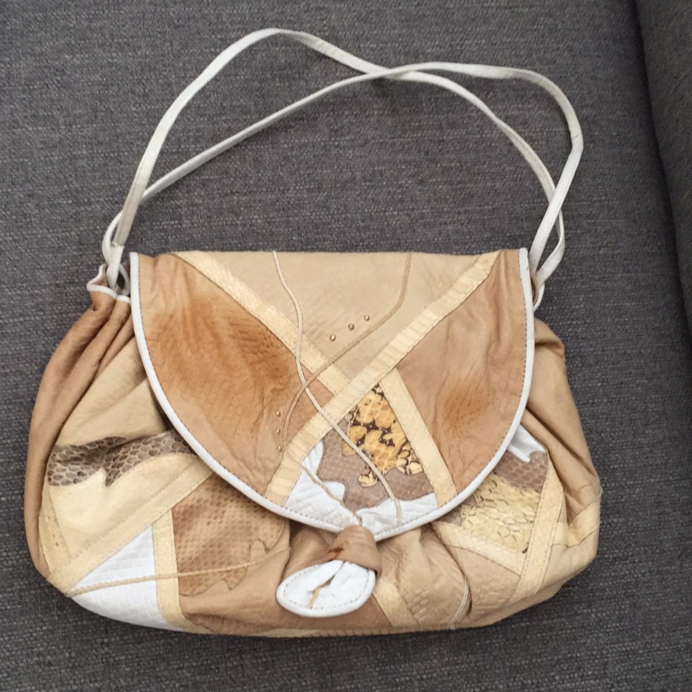 Vintage Patchwork Purse With Studs - image 1